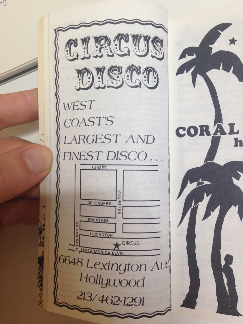 Circus Disco advertisement, LA, 1980, from 